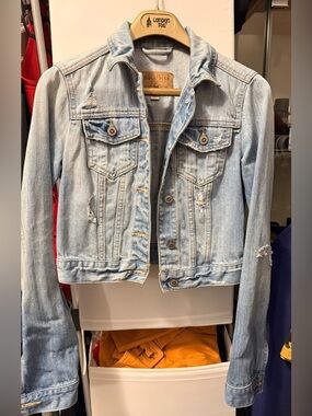 Hollister Light Blue Distressed Denim Jacket